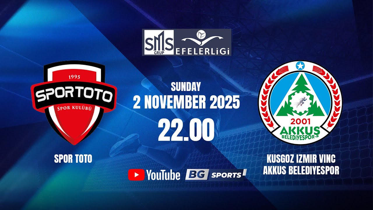 LIVE🔴 : Spor Toto vs Kuşgöz İzmir Vinç Akkuş Belediyesi | SMS Grup Efeler Ligi 2025/26 | 02.11.25