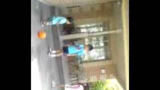 Aidan plays basketball with cousins Rachel and Jon