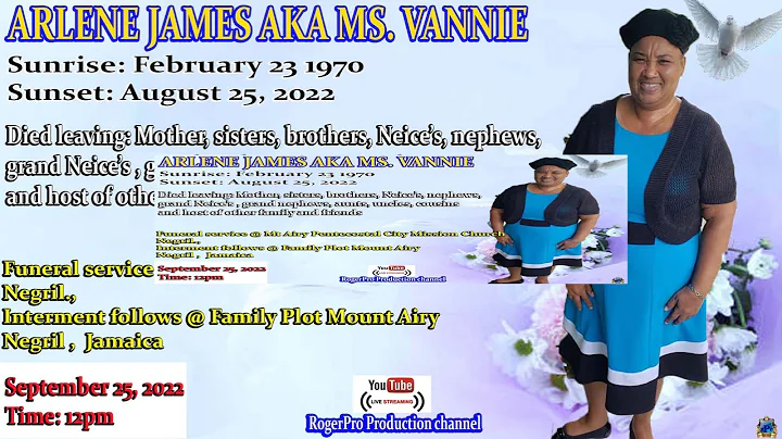 Arlene James aka. Ms. Vannie Thanksgiving Service