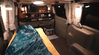 【車中泊】暗い森で野生動物の気配を感じながら眠る｜ハイエース旅