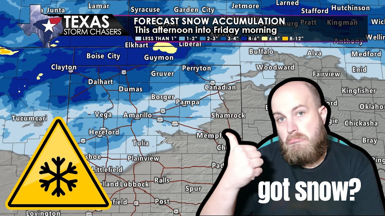 Snow Day in the Texas Panhandle; Rain/Storms Tonight along/east I35