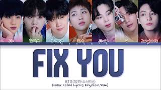 BTS (방탄소년단) - Fix You (Cover) (Color Coded Lyrics) Resimi