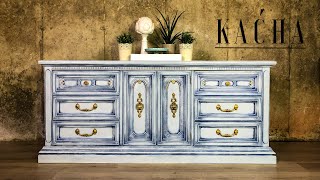 White Dresser Makeover w Chalk Paint / Country Chic / Furniture Makeover