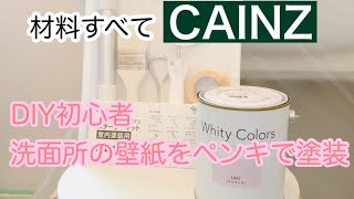 素人のdiy 知識ゼロ主婦が洗面所の壁紙をペンキで塗装 経験ゼロでもできた 材料は全てカインズ Youtube