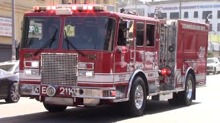 LAFD Engine 211 & Rescue 11 Responding