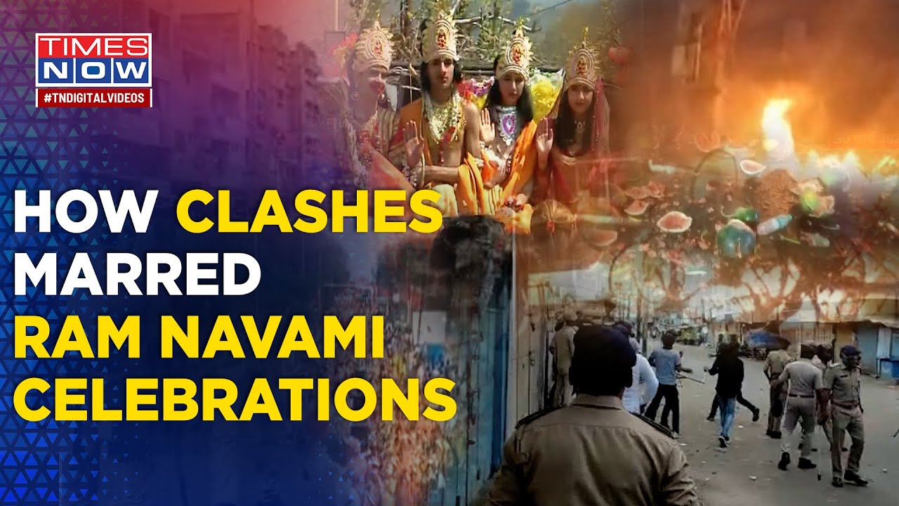 Violence At Ram Navami Processions In States Vehicles Torched Stones 