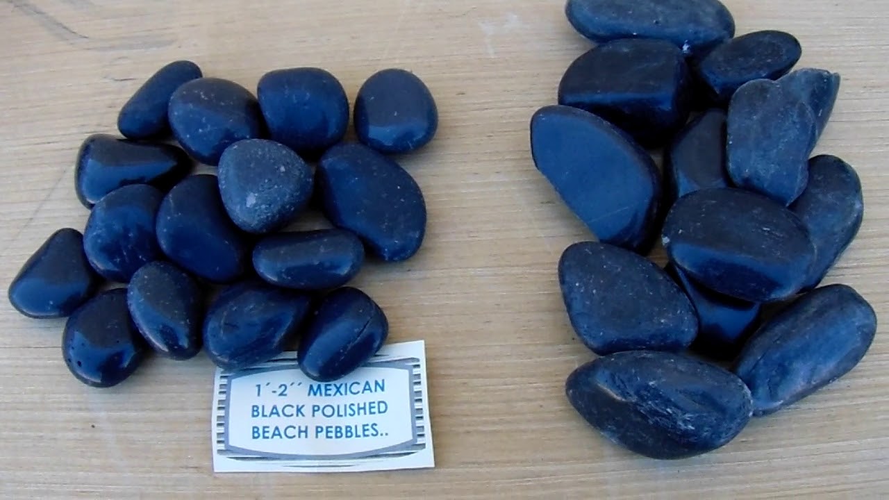 Mexican Beach Black Pebbles Polished 1 Inch