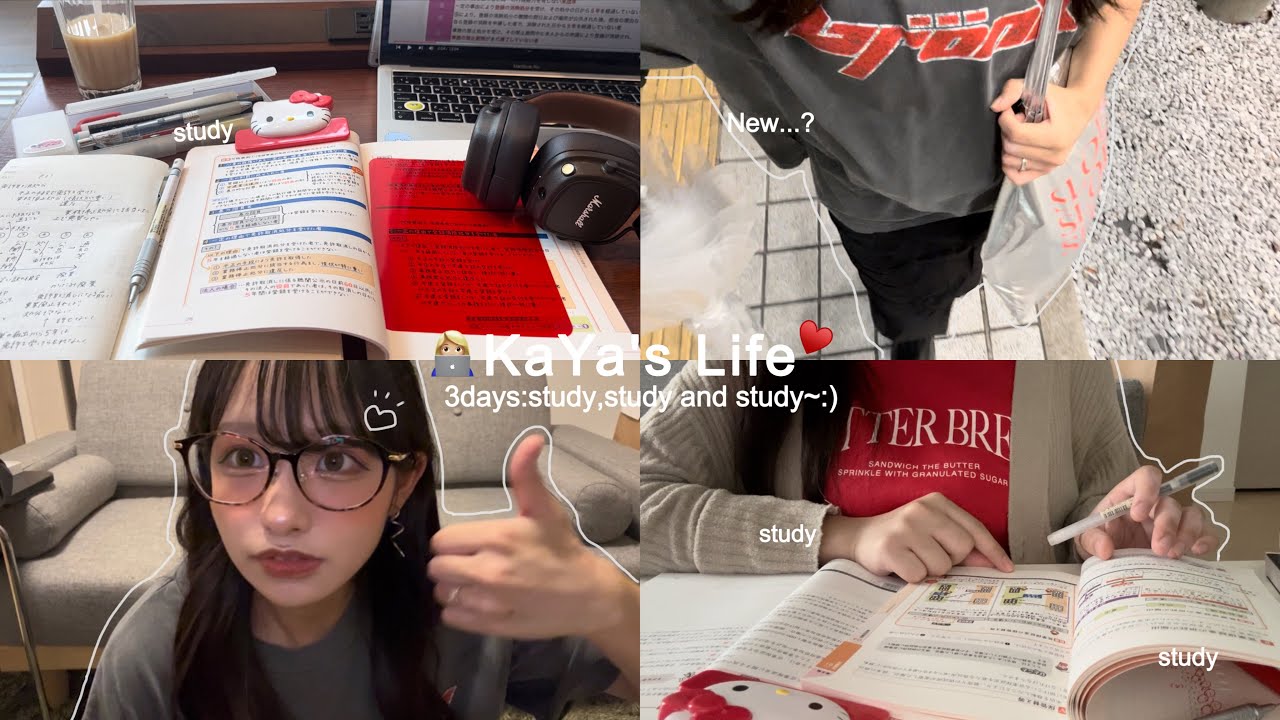 ENG)Study vlog:ひたすら資格勉強する大学生の3日間👩🏼‍💻 | 新しいメガネ | 宅建