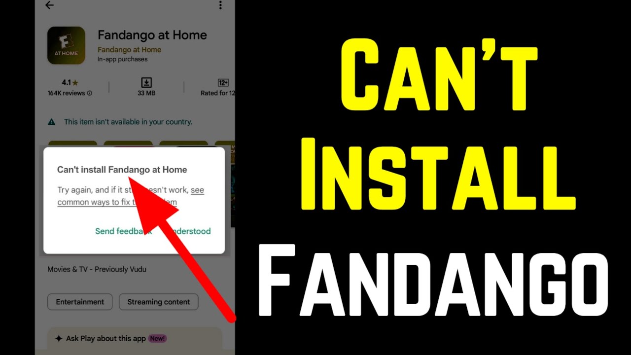 Fix Can't Install Fandango App In Play Store | How To Fandango at Home ...
