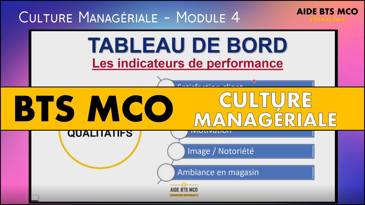 AIDE BTS MCO |Les indicateurs de performance pour réaliser un
