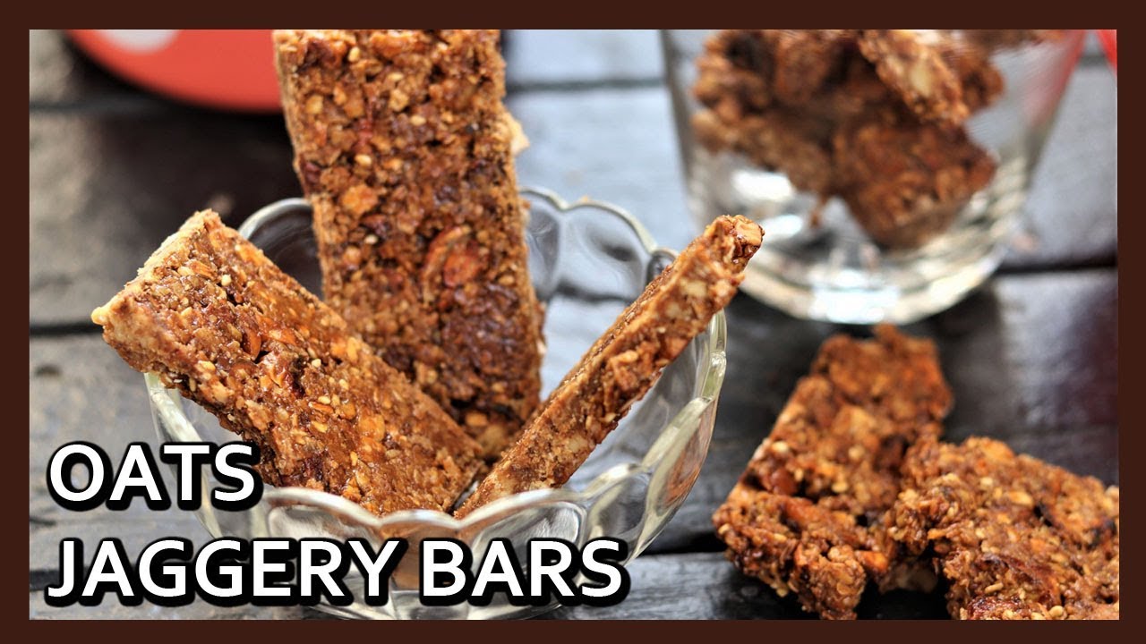 Homemade Oats Jaggery Bars | No Bake Oat Bars Recipe | Healthy Breakfast Bars | Healthy Kadai