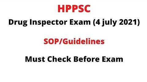 HPPSC Drug Inspector Exam 2021 SOP/ Guidelines || Must Check