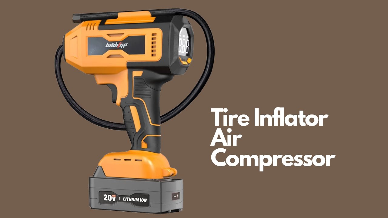 Tire Inflator Air Compressor, HDDIFGP 20V Cordless Car Tire Pump with
