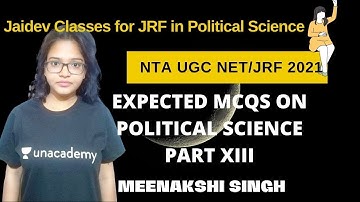 Most Expected MCQs on Political Science I NTA UGC NET/JRF 2021 I Meenakshi Sing
