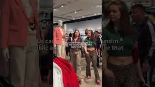 American Beautiful Girl enjoying the shopping mall