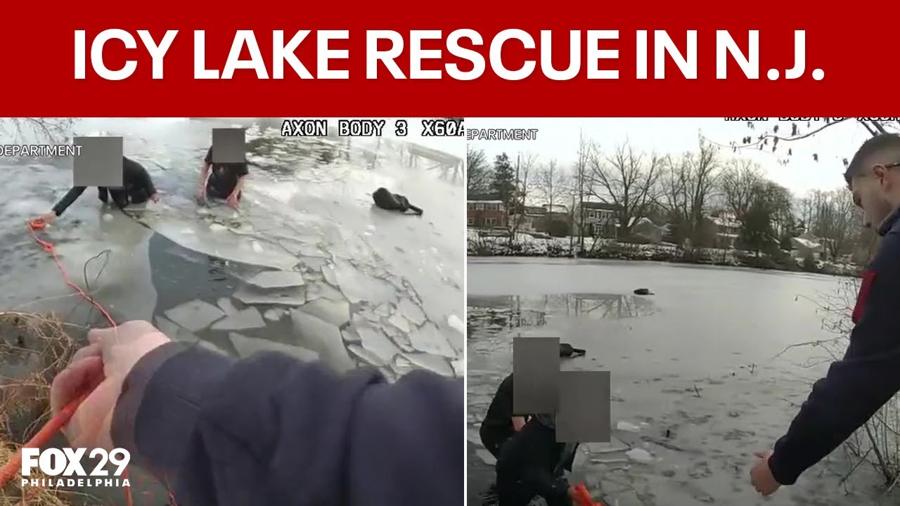 3 kids rescued after falling into frozen lake