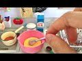 Toy miniature mini toy food cooking  rement mini kitchen  crme caramel  flan  custard pudding
