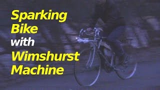 Wimshurst Machine on Sparking Bike
Wimshurst machine added to a bicycle for making sparks! A Wimshurst machine is an electrostatic machine, which by turning some disks, produces high voltage and sparks. By designing and 3D printing a bike chain sprocket, I caused pedaling the bike to also turn the sprocket and then the disks.
Support RimstarOrg on Patreon https://www.patreon.com/user?u=680159
Subscribe for new videos every week http://www.youtube.com/user/rimstarorg?sub_confirmation=1
Go to the main channel page here https://youtube.com/rimstarorg
For more details about the making of this sparking bike see this instructable:
http://www.instructables.com/id/Sparking-Bike-LightBug-Zapper
See also:
3D Printing a Bicycle Chain Sprocket
https://youtu.be/V4ohWg4GfYc
Handheld Wimshurst Machine
http://youtu.be/ORGXnIB3gyM
Wimshurst machine - How to make using CDs
https://www.youtube.com/watch?v=puC6-UaT9Fk
Special thanks to my neighbor for his amazing camera work!
Follow behind-the-scenes on:
Twitter https://twitter.com/#!/RimStarz
Google+ https://plus.google.com/116395125136223897621
Facebook https://www.facebook.com/rimstarorg
http://rimstar.org
music by audionautix.com Wimshurst Machine on Sparking Bike