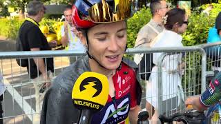 Kim Le Court second in opening stage Tour Femmes: "If WIEBES is there, nobody has a chance"