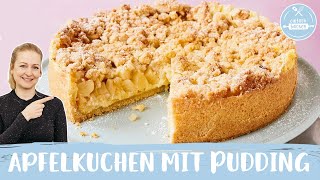 Apfelkuchen mit Pudding und Streusel  🍎😍 | Einfach Backen