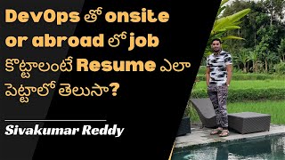 How to prepare DevOps Profile | Onsite jobs | abroad jobs | DevOps onsite