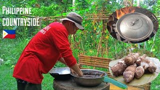 [Ep.1] Cooking Simple Countryside Snack | Boiled Gabi/Taro with sugar | Philippine Countryside