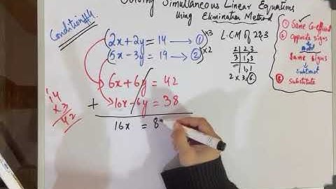Solving Simultaneous Linear Equations using Elimination Method (part 4)