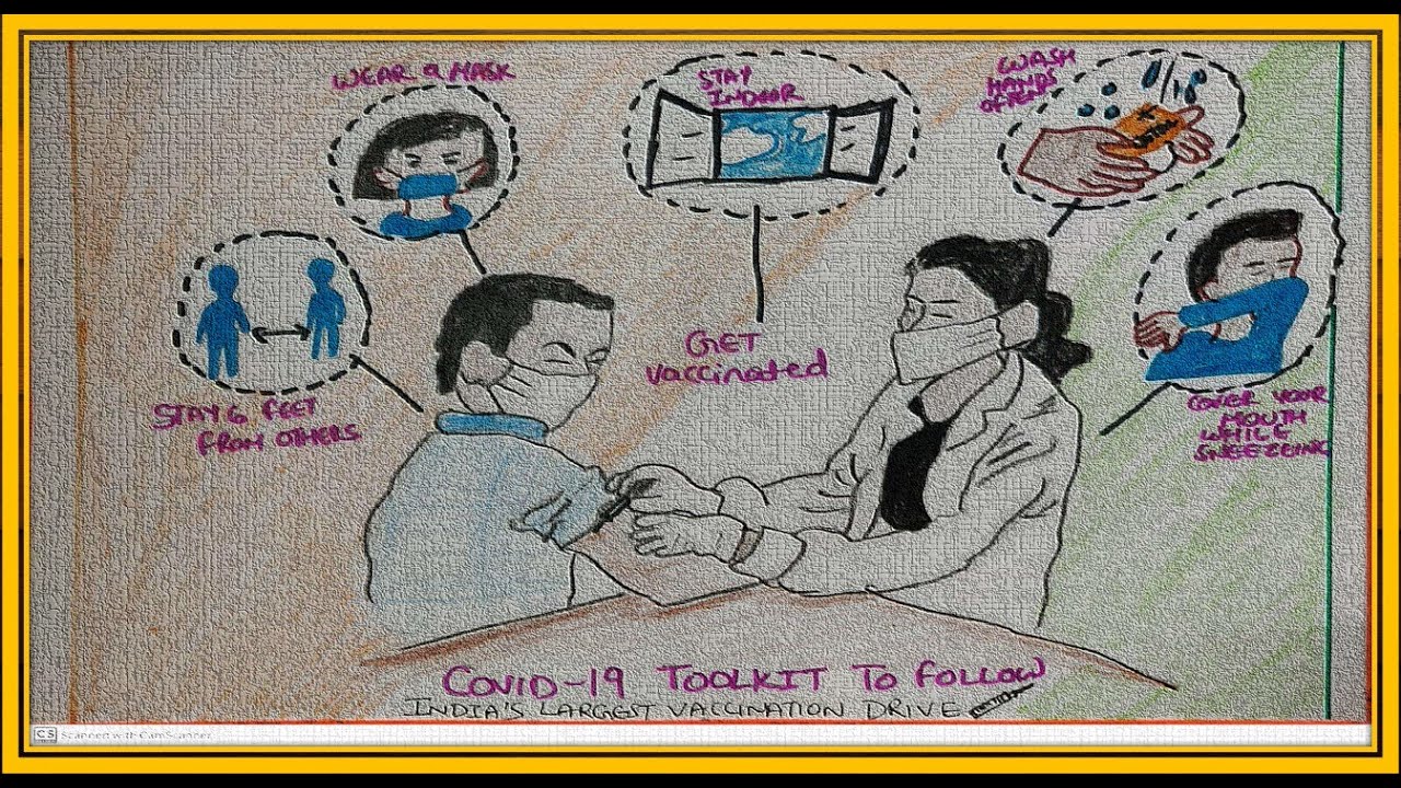 World Largest Vaccination's Drive | Covid-19 vaccine awareness poster |Corona Vaccine Poster Drawing