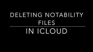 Deleting Notability Files in iCloud