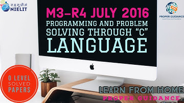C Programming M3-R4 or A3-R4 JULY 2016 Solved Question Paper(hindi) | O Level Solved Papers