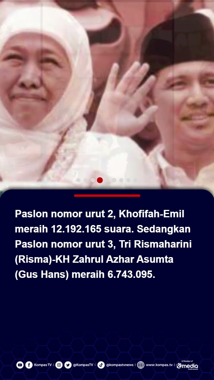Hasil Rekapitulasi KPU Khofifah-Emil Menang Pilkada Jatim, Raih 12 Juta Suara #pilkadajatim