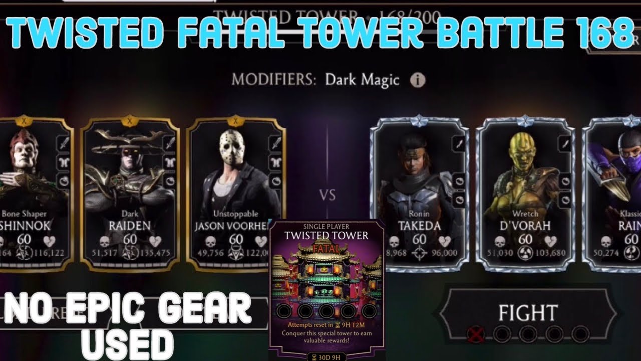 Twisted fatal tower battle 168 dark Magic