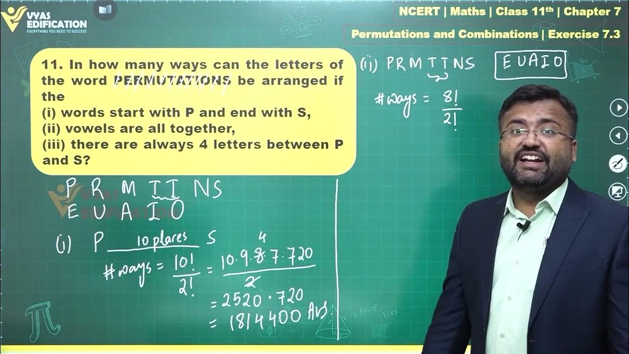 Ncert 11th maths ch 7 ex 7 3 q 11 permutation and combinations youtube