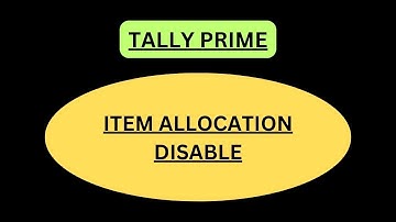 ITEM ALLOCATION DISABLE #tallyprime #prime #tallyprimeupdate #tallyprimefeatures #tallyprimesikhe