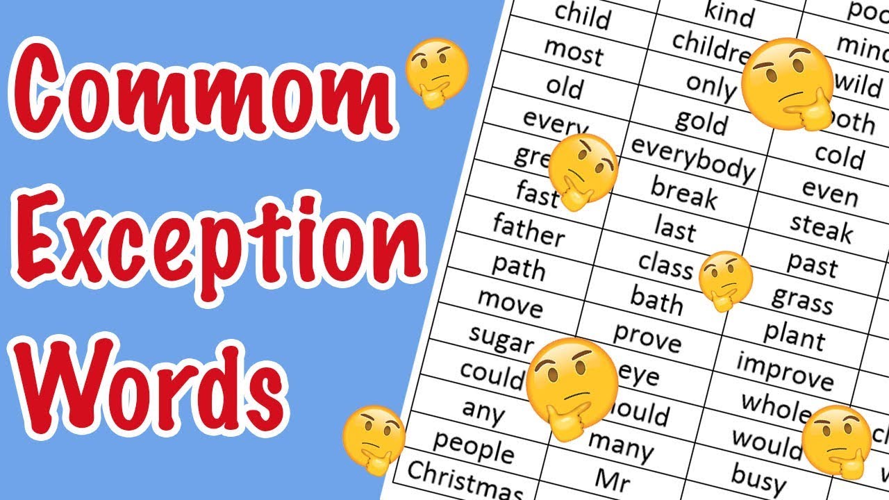 What are Common Exception Words? - YouTube