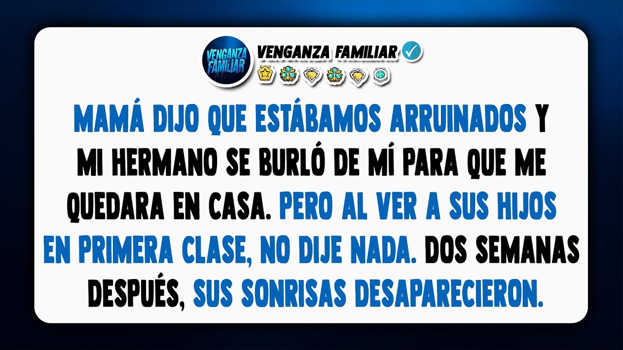 Me dijeron que no había dinero para vacaciones, y los encontré viajando en primera clase.