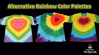 Tie Dye T-shirt Designs:  Alternative Rainbow Color Palettes