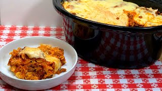 SLOW COOKER LASAGNA!!  EASY SLOW COOKER DINNER IDEA!!