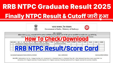 RRB NTPC Result 2025 🔴 RRB NTPC Graduate Level Result 2025 Kaise Dekhe ? RRB NTPC Score Card 2025 