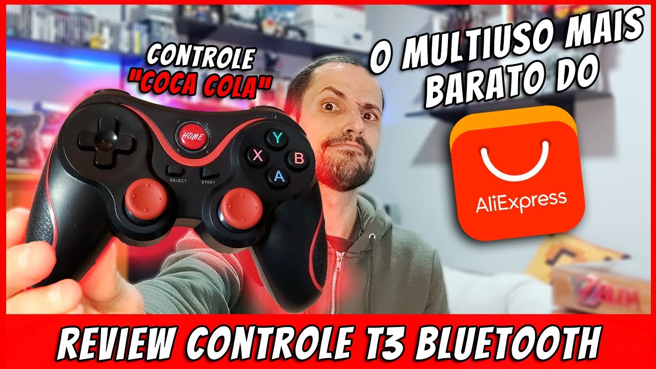 Review Controle T3 Bluetooth: controle genérico mais barato da China! Android/Emuelec/TVBox/Rasp/PC