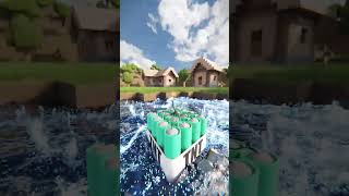 Blue Tnt Vs Water Realistic Physics / Minecraft Rtx #Minecraft #Shorts