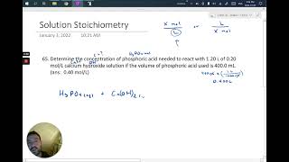 Chem 20 - Unit D: Solution Stoichiometry