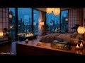 🌧️ Rainy Loft Smooth Sleep Sounds | Luxury Penthouse Jazz for Calm Midnight Vibes #music #jazz