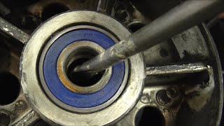 Delboy's Garage, Motorcycle Wheel Bearing Replacement.