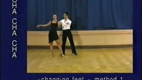 Cha-cha dance steps 47. Changing feet - method 1