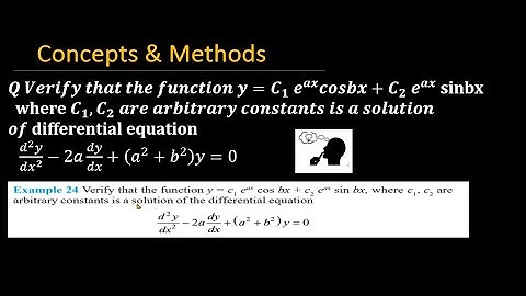 verify that the function y=C1e^(ax) cos(bx)+C2 e^(ax) sin(bx)  where C1,C2  are arbitrary ...