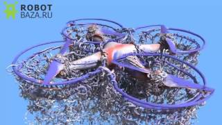 Анимация потоков воздуха летящего квадрокоптера