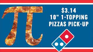 It's Pi-Day $3.14 10" 1-Topping Pizzas 3/14/19 (code 314)