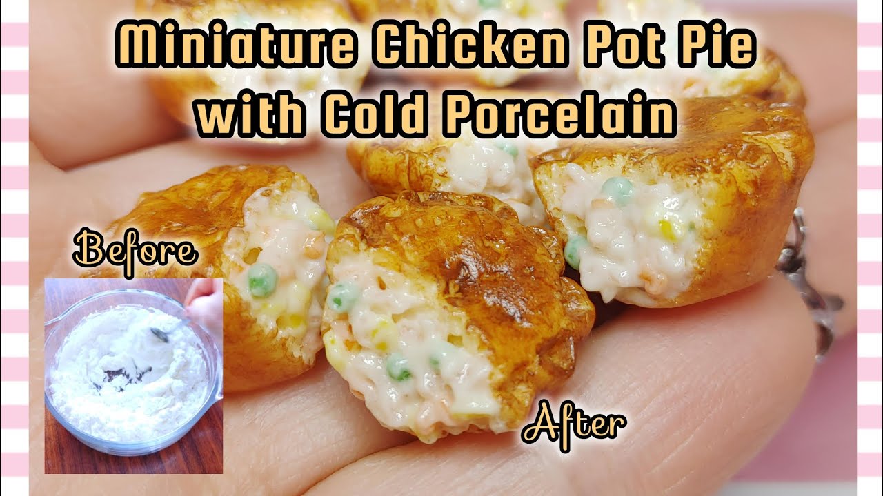 How to Make a Miniature Chicken Pot Pie Charm Using Clay | DIY Cold Porcelain Crafts