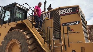 Caterpillar 992G Wheel Loader Loading Cat Dumpers And Operator View - Sotiriadis/Labrianidis Mining
